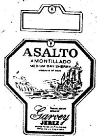 ASALTO AMONTILLADO MEDIUM DRY SHERRY GARVEY JEREZ BODEGAS DE SAN PATRICIO JEREZ DE LA FRONTERA