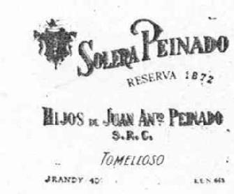 PEINADO RESERVA 1872 HIJOS DE JUAN ANTO PEINADO S.R.C. TOMELLOSO