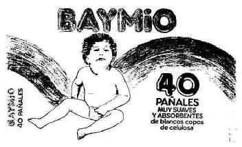 BAYMIO 40 PAÑALES MUY SUAVES Y ABSORBENTES DE BLANCOS COPOS DE CELULOSA