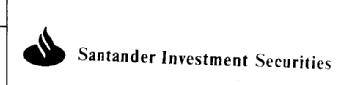 SANTANDER INVESTMENT SECURITIES