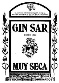 GIN SAR DESDE 1861 S.A.R. MUY SECA