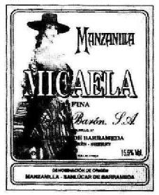 MANZANILLA MICAELA FINA BODEGA BARON, S.A