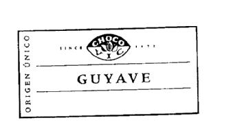 ORIGEN UNICO SINCE CHOCO VIC 1872 GUYAVE