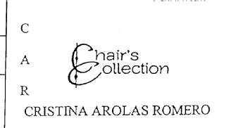CAR CHAIR'S COLLECTION CRISTINA AROLAS ROMERO