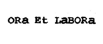 ORA ET LABORA
