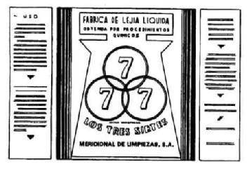 FABRICA DE LEJIA LIQUIDA 777 LOS TRES SIETES MERIDIONAL DE LIMPIEZAS, S.A