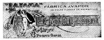 LA FAMA FABRICA A VAPOR DE DULCE Y JALEA DE MEMBRILLO F. CHACON CASTUERA PUENTE GENIL