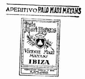 APERITIVO PALO MARI MAYANS PALO MARI MAYANS VICENTE MARI MAYANS IBIZA