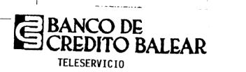 BCB BANCO DE CREDITO BALEAR TELESERVICIO