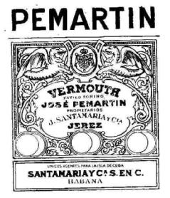 PEMARTIN VERMOUTH ESTILO TORINO JOSE PEMARTIN PROPIETARIOS J. SANTAMARIA Y CIA. JEREZ