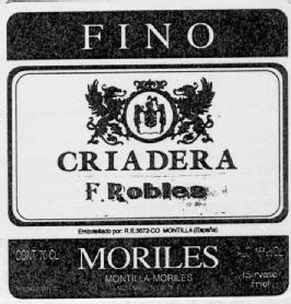 FINO CRIADERA F. ROBLES MORILES MONTILLA-MORILES