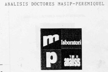 ANALISIS DOCTORES MASIP-PEREMIQUEL M LABORATORI P ANALISIS