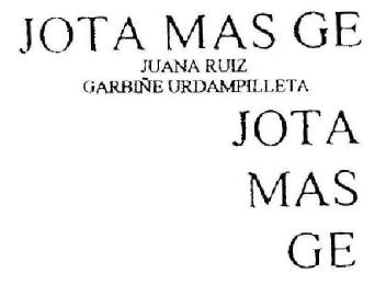 JOTA MAS GE JUANA RUIZ GARBIÑE URDAMPILLETA JOTA MAS GE