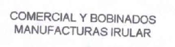 COMERCIAL Y BOBINADOS MANUFACTURAS IRULAR