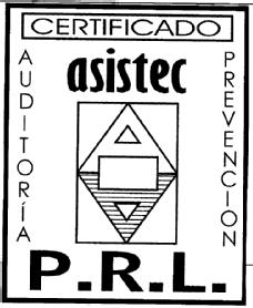 CERTIFICADO ASISTEC P.R.L. AUDITORIA PREVENCION