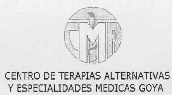 CMA CENTRO DE TERAPIAS ALTERNATIVAS Y ESPECIALIDADES MEDICAS GOYA