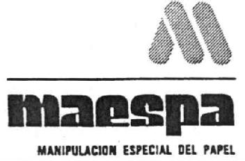 M MAESPA MANIPULACION ESPECIAL DEL PAPEL