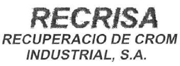 RECRISA RECUPERACIO DE CROM INDUSTRIAL, S.A