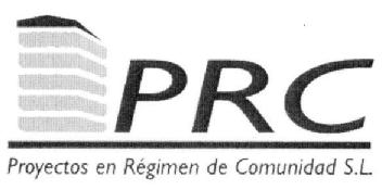 PRC PROYECTOS EN REGIMEN DE COMUNIDAD S.L