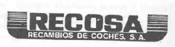RECOSA RECAMBIOS DE COCHES, S.A