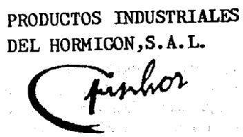 PRODUCTOS INDUSTRIALES DEL HORMIGON, S.A.L. PINHOR