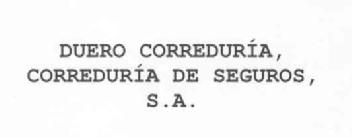 DUERO CORREDURIA, CORREDURIA DE SEGUROS, S.A