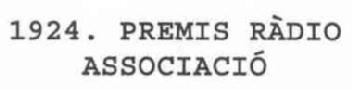 1924. PREMIS RADIO ASSOCIACIO