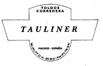 TOLDOS CORREDERA TAULINER