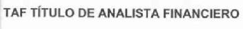 TAF TITULO DE ANALISTA FINANCIERO