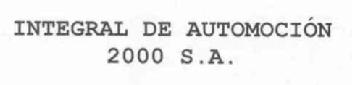 INTEGRAL DE AUTOMOCION 2000 S.A