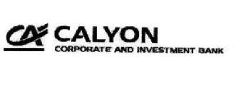 CA CALYON CORPORATE AND INVESTMENT BANK