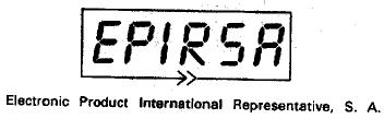 EPIRSA ELECTRONIC PRODUCT INTERNATIONAL REPRESENTATIVE, S.A