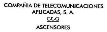 COMPAÑIA DE TELECOMUNICACIONES APLICADAS, S.A. CTA ASCENSORES
