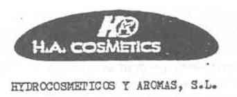 HA H.A. COSMETICS HYDROCOSMETICOS Y AROMAS, S.L