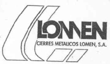 L LOMEN CIERRES METALICOS LOMEN, S.A