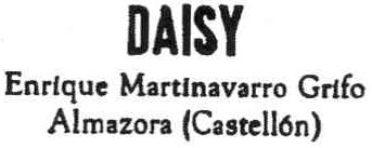 DAISY ENRIQUE MARTINAVARRO GRIFO ALMAZORA (CASTELLON)