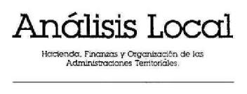 ANALISIS LOCAL HACIENDA, FINANZAS Y ORGANIZACION DE LAS ADMINISTRACIONES TERRITORIALES