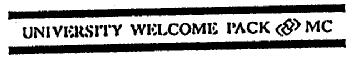 UNIVERSITY WELCOME PACK MC