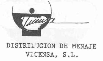 VICENSA DISTRIBUCION DE MENAJE VICENSA, S.L
