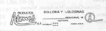PRODUCTOS ARENAS, BOLLERIA Y GOLOSINAS