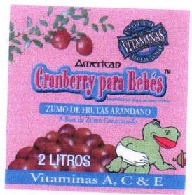 AMERICAN CRANBERRY PARA BEBES ZUMO DE FRUTAS ARANDANO