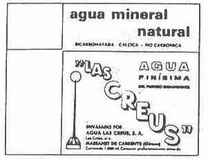 LAS CREUS. AGUA MINERAL NATURAL