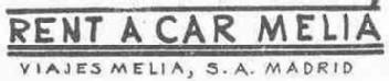 RENT A CAR MELIA VIAJES MELIA, S.A. MADRID
