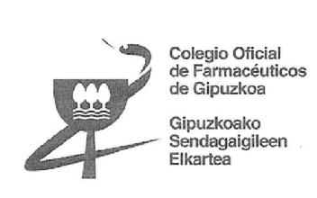 COLEGIO OFICIAL DE FARMACEUTICOS DE GIPUZKOA GIPUZKOAKO SENDAGAIGILEEN ELKARTEA
