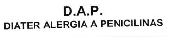 D.A.P. DIATER ALERGIA A PENICILINAS