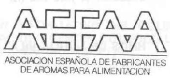 AEFAA ASOCIACION ESPAÑOLA DE FABRICANTES DE AROMAS PARA ALIMENTACION