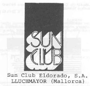 SUN CLUB SUN CLUB ELDORADO, S.A. LLUCHMAYOR (MALLORCA)