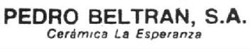 PEDRO BELTRAN, S.A. CERAMICA LA ESPERANZA