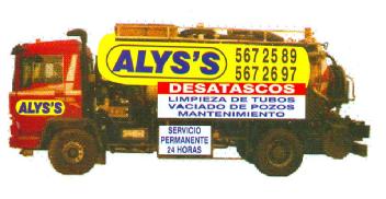 ALYS'S DESATASCOS LIMPIEZA DE TUBOS VACIADO DE POZOS MANTENIMIENTO SERVICIO PERMANENTE 24 HORAS