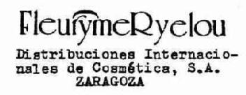 FLEURYME RYELOU DISTRIBUCIONES INTERNACIONALES DE COSMETICA, S.A. ZARAGOZA